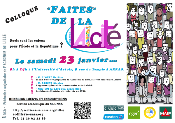 Faites de la Laicité le samedi 23 janvier, cliquez ici pour plus d'infos